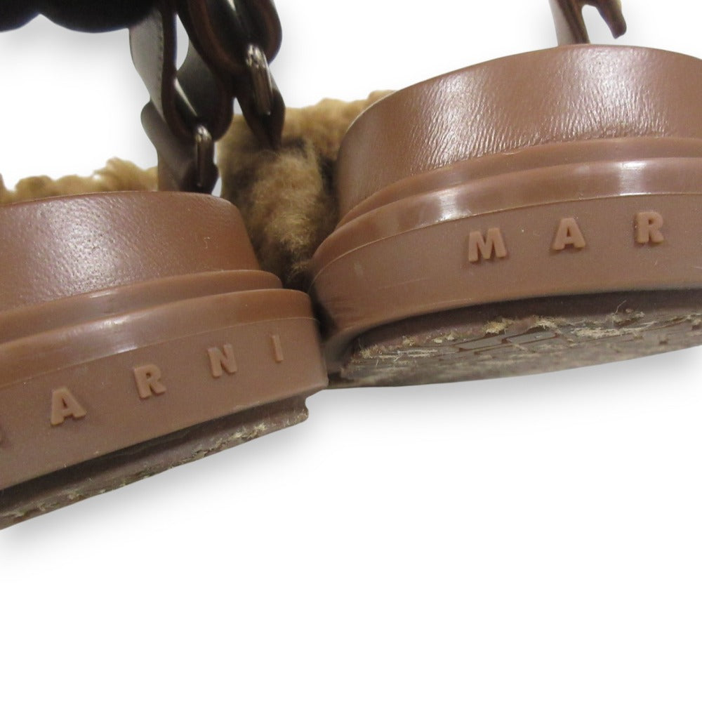 マルニ FB CRISCROSS STRAP ファー フスベットサンダル