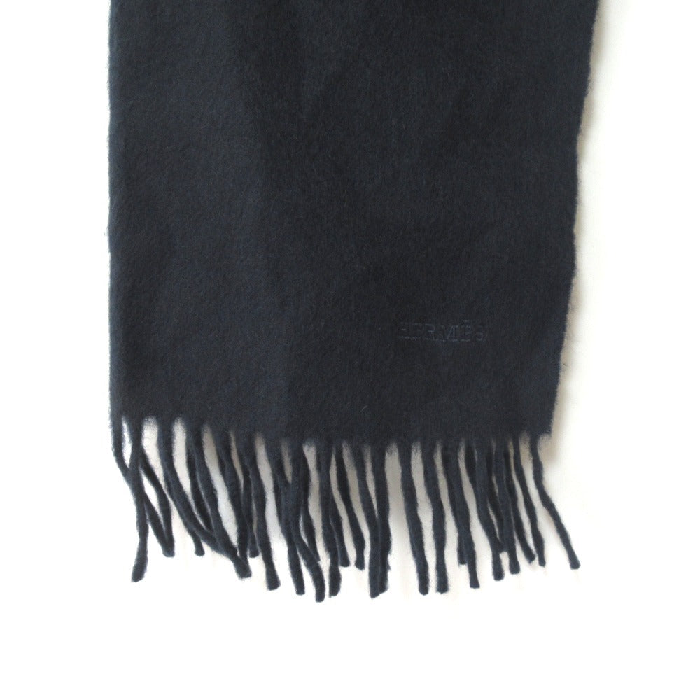 エルメス 刺繍ロゴ 100% カシミア スカーフ