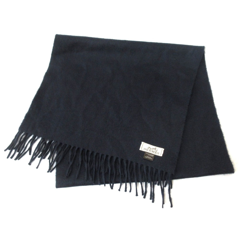 エルメス 刺繍ロゴ 100% カシミア スカーフ