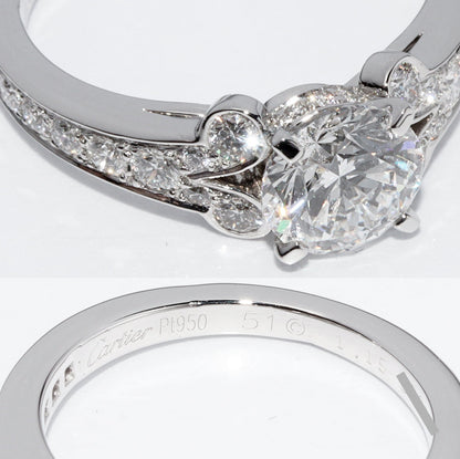 カルティエ Pt950 ダイヤモンド バレリーナ ソリティア リング