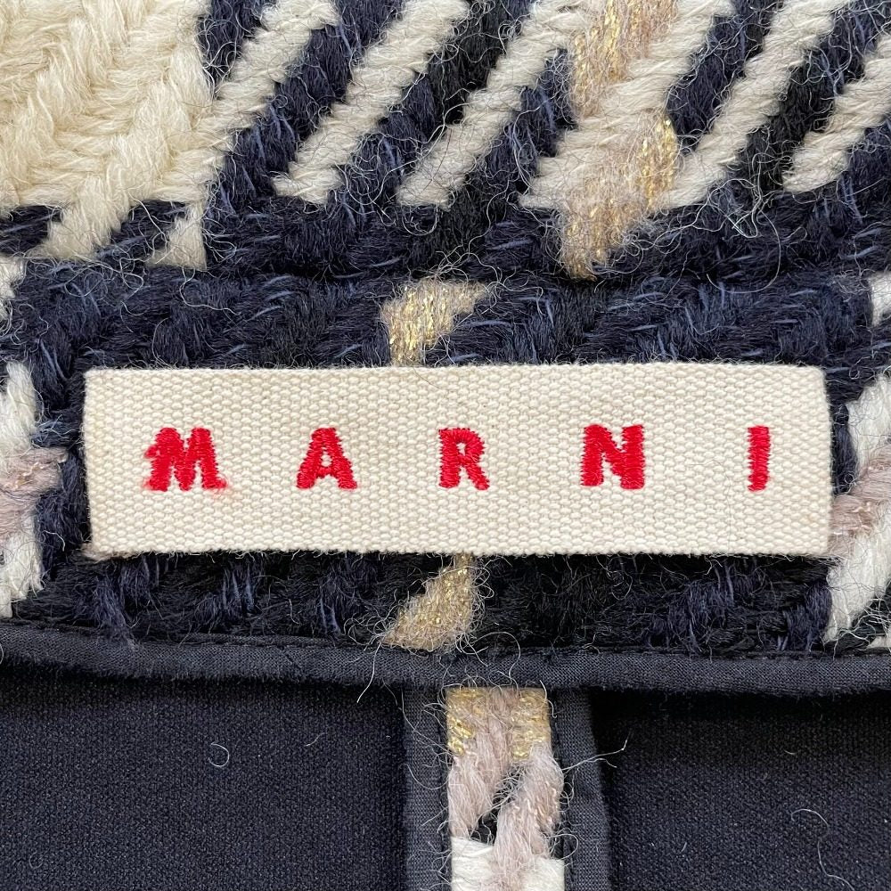 マルニ チェック ミックス ウール ダブルブレスト コート