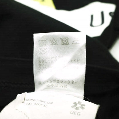 UEG オーバーサイズ Tシャツ テープ プリント ブラック