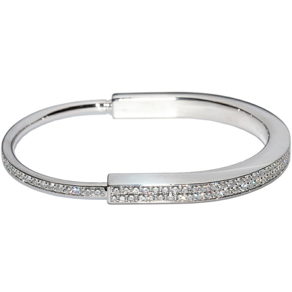 ティファニー K18 ホワイト ゴールド ロック ブレスレット フル パヴェ ダイヤモンド 5.57ct サイズ 20cm