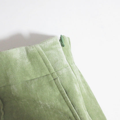 MACPHEE ストレッチ ベルベット ストレート パンツ