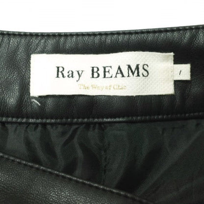 Ray BEAMS フェイク レザー パンツ ブラック