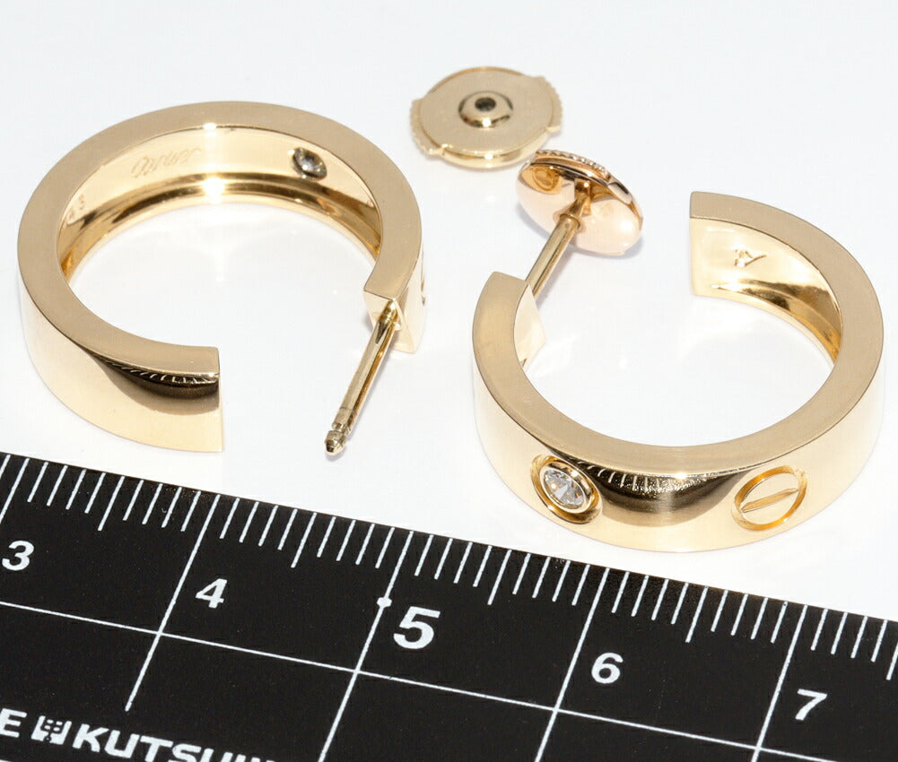 カルティエ ラブ Au750 ダイヤモンドピアス