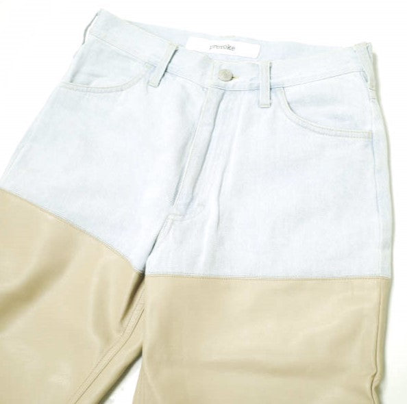 プロヴォーク Denim Fake leather パンツ