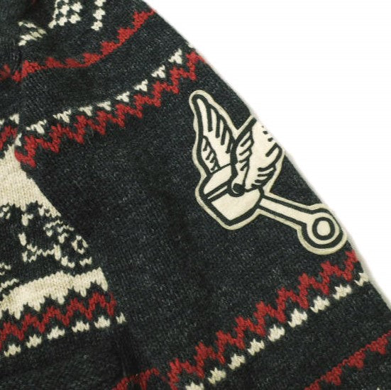 ダブルアールエル Car Motif Cotton Wool カーディガン