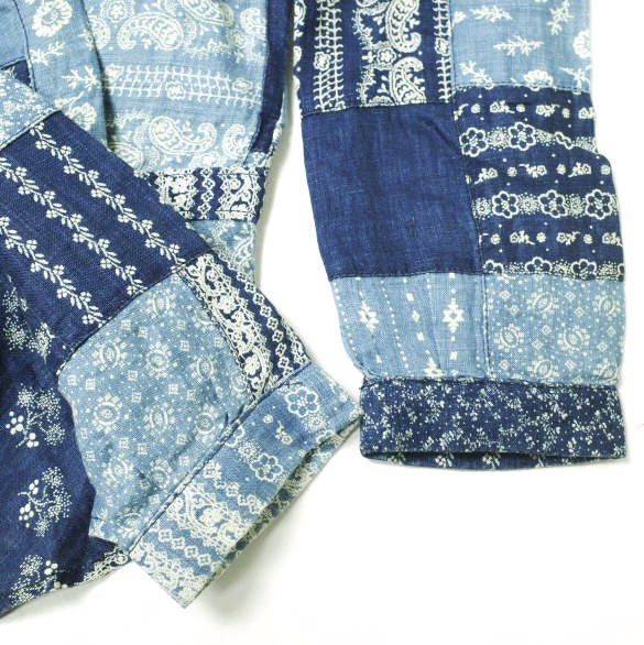 RRL バンダナ パッチワーク リネン トップ