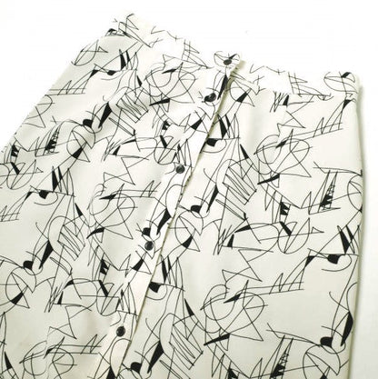 6ROKUBEAUTY&YOUTHUNITEDARROWS LINE PRINT ポリエステルスカート