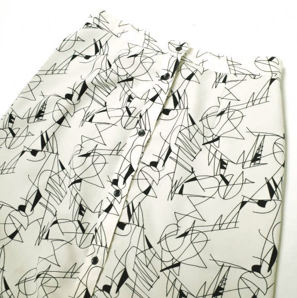 6ROKUBEAUTY&YOUTHUNITEDARROWS LINE PRINT ポリエステルスカート