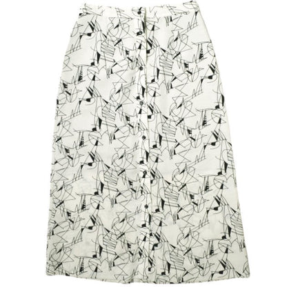 6ROKUBEAUTY&YOUTHUNITEDARROWS LINE PRINT ポリエステルスカート