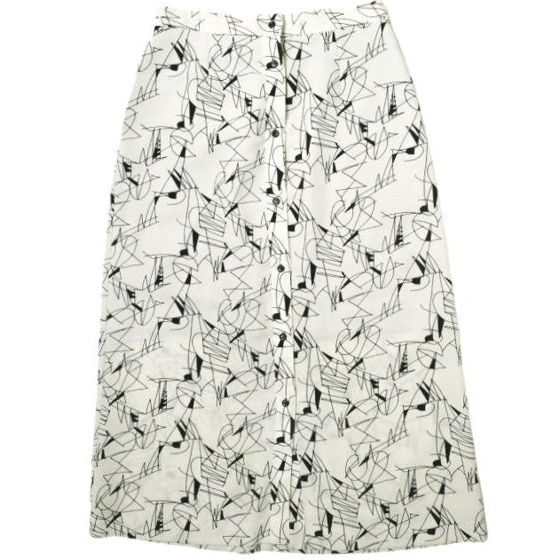 6ROKUBEAUTY&YOUTHUNITEDARROWS LINE PRINT ポリエステルスカート
