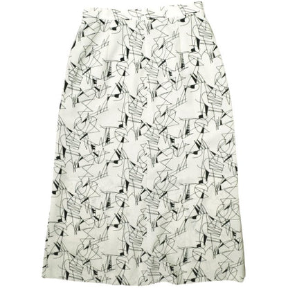 6ROKUBEAUTY&YOUTHUNITEDARROWS LINE PRINT ポリエステルスカート