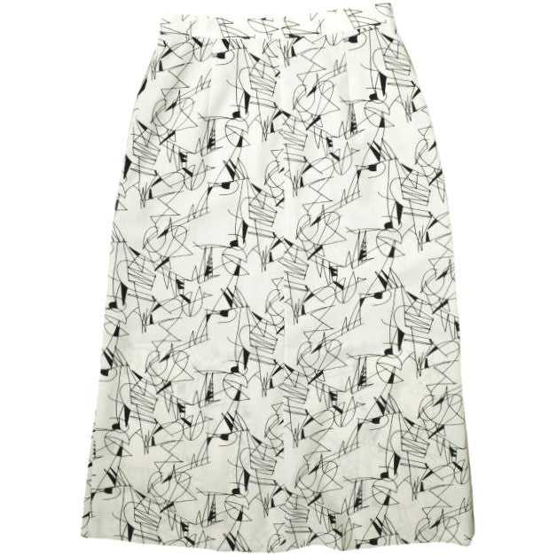 6ROKUBEAUTY&YOUTHUNITEDARROWS LINE PRINT ポリエステルスカート