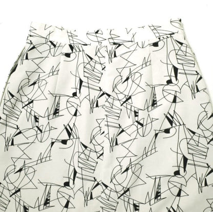 6ROKUBEAUTY&YOUTHUNITEDARROWS LINE PRINT ポリエステルスカート