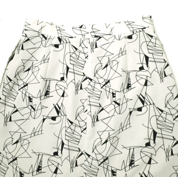 6ROKUBEAUTY&YOUTHUNITEDARROWS LINE PRINT ポリエステルスカート
