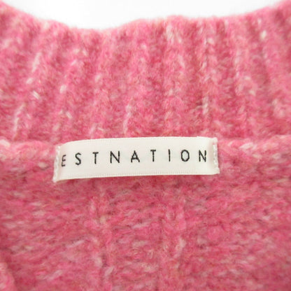 ESTNATION ミックス カーブ スリーブ Vネック ニット セーター
