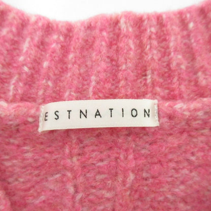 ESTNATION ミックス カーブ スリーブ Vネック ニット セーター