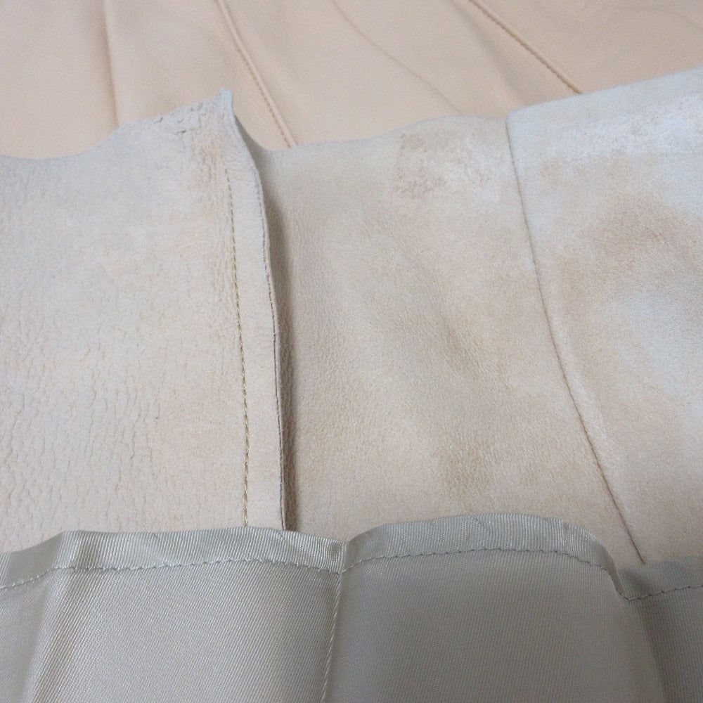 ebure Lamb Leather Pleated Long Skirt