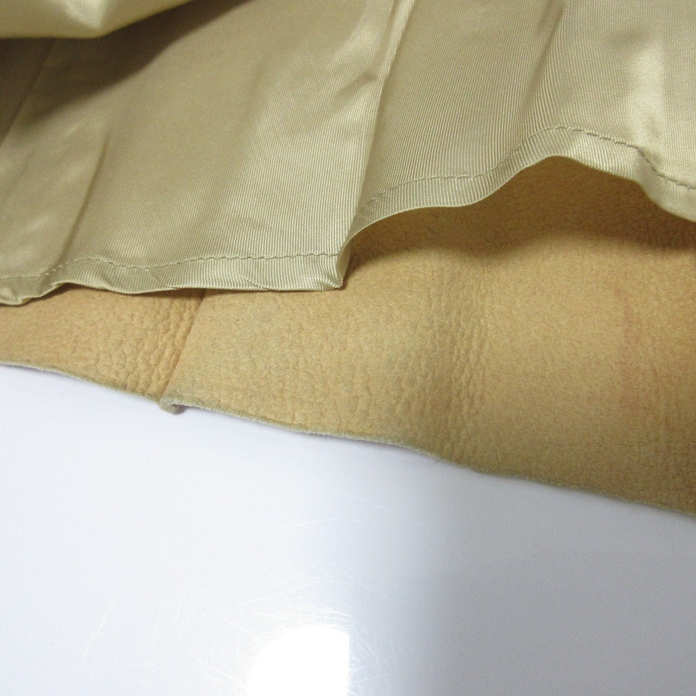 ebure Lamb Leather Pleated Long Skirt