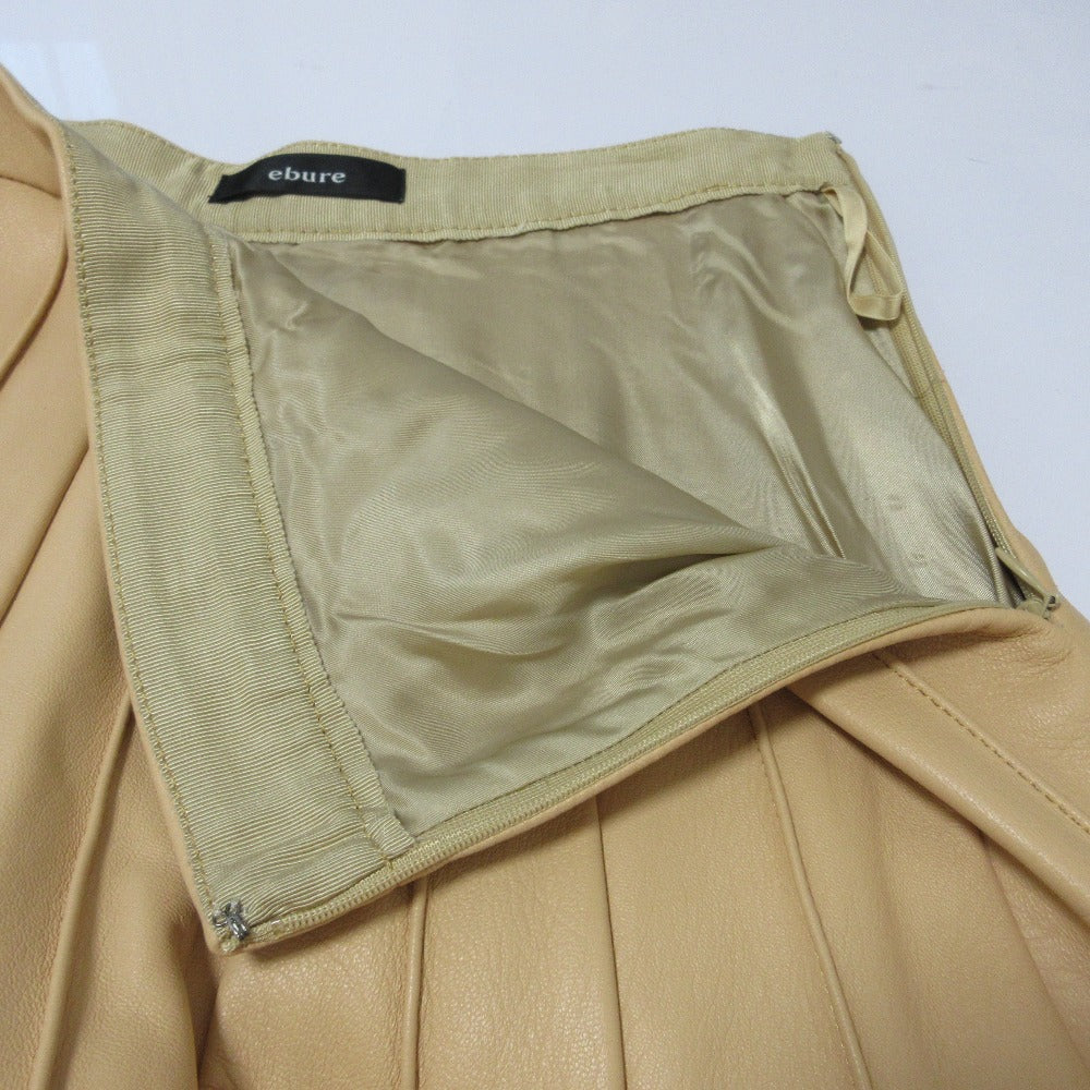 ebure Lamb Leather Pleated Long Skirt