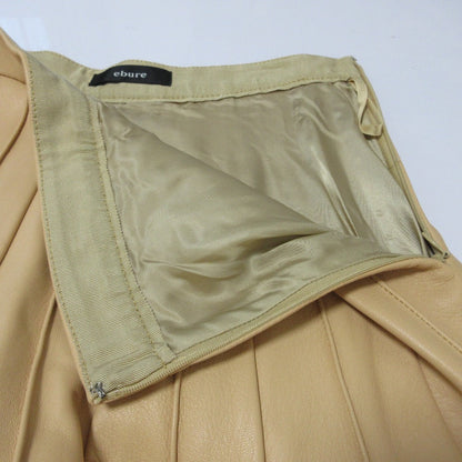 ebure Lamb Leather Pleated Long Skirt