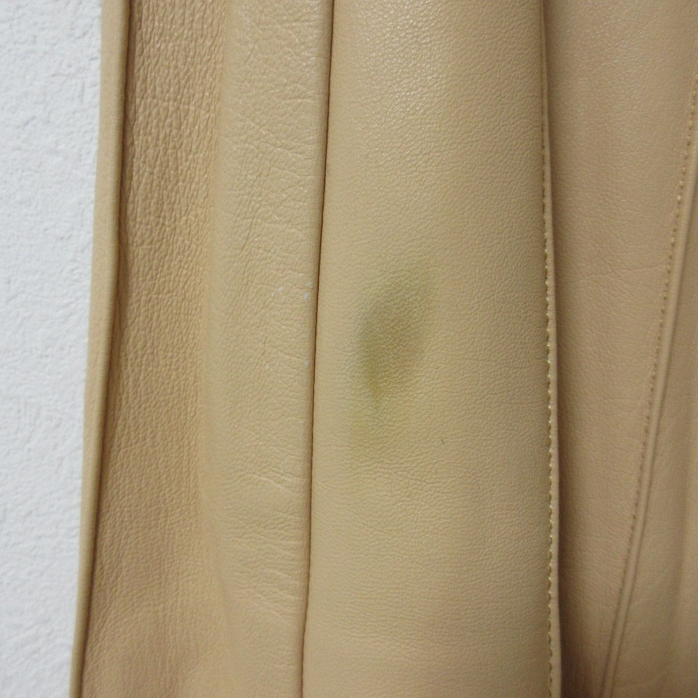 ebure Lamb Leather Pleated Long Skirt