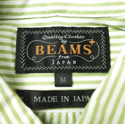 BEAMS PLUS コットン シルク ストライプ シャツ M
