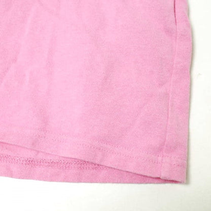 コットン Uネック ノースリーブ Tシャツ ピンク