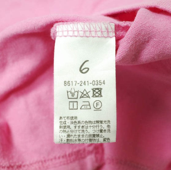 コットン Uネック ノースリーブ Tシャツ ピンク