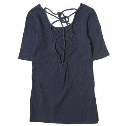 アールジュビリー Back Lace-Up オーガニックコットンTシャツ