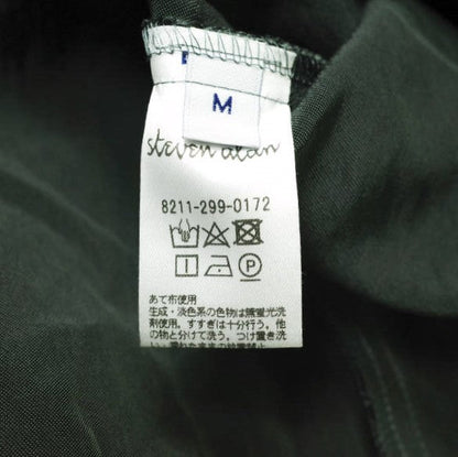 スティーブン アラン ヘビー サテン シャツ M オリーブ