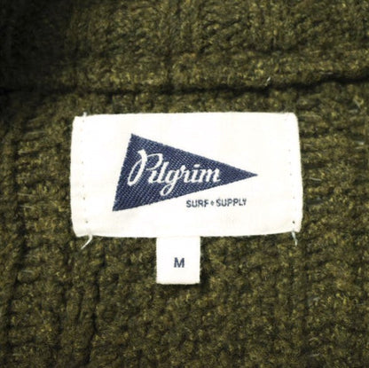 ピルグリムサーフサプライ Santiago Fisherman ポリエステルニットカーディガン