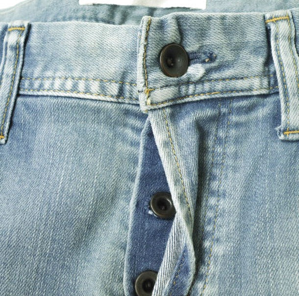 イージーンズ SEA HORSE SLIM 綿 ストレッチデニムパンツ