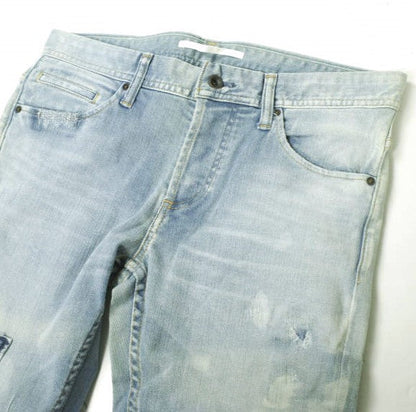 イージーンズ SEA HORSE SLIM 綿 ストレッチデニムパンツ