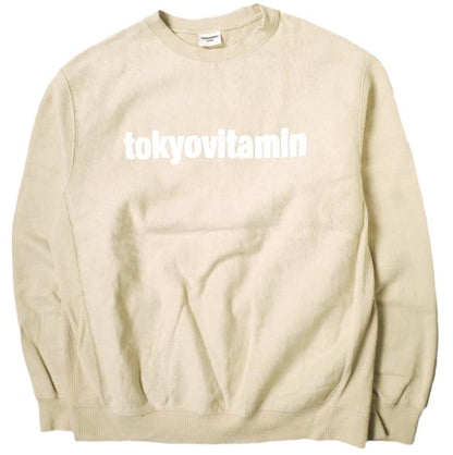TokyoVitamin ロゴ スウェットシャツ プルオーバー ベージュ M