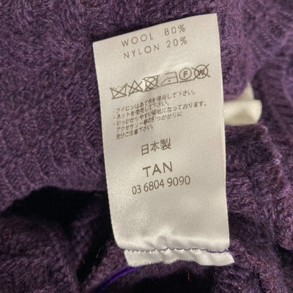 TAN ウールクロップドニットセーター