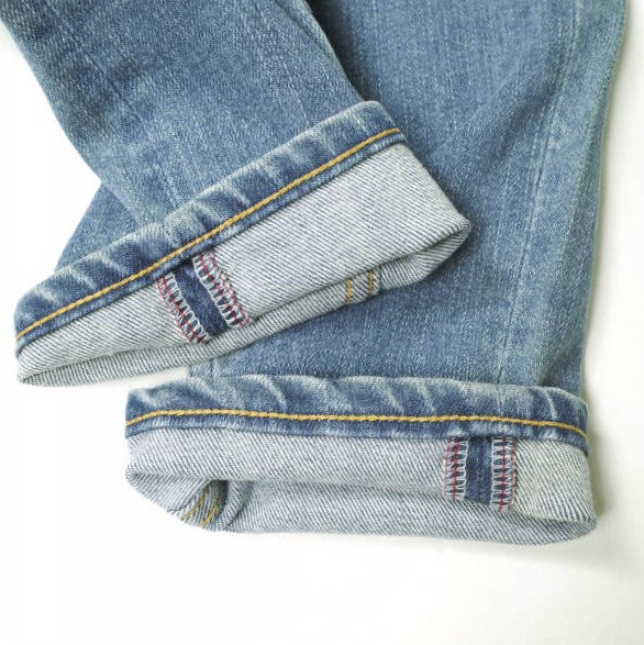 イージーンズ PAINT STRETCH SLIM 綿混 デニムパンツ