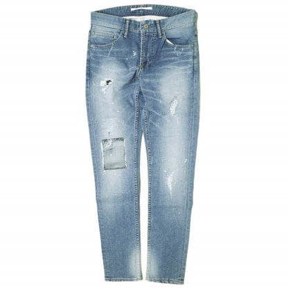 イージーンズ PAINT STRETCH SLIM 綿混 デニムパンツ