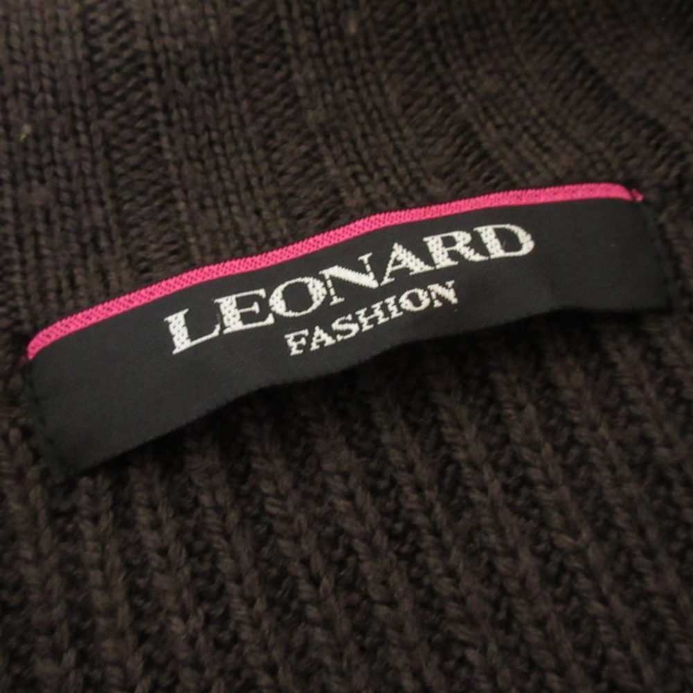LEONARD シルク ブレンド ロング ニット カーディガン