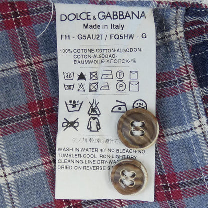 ドルチェ＆ガッバーナ チェックコットンシャツ