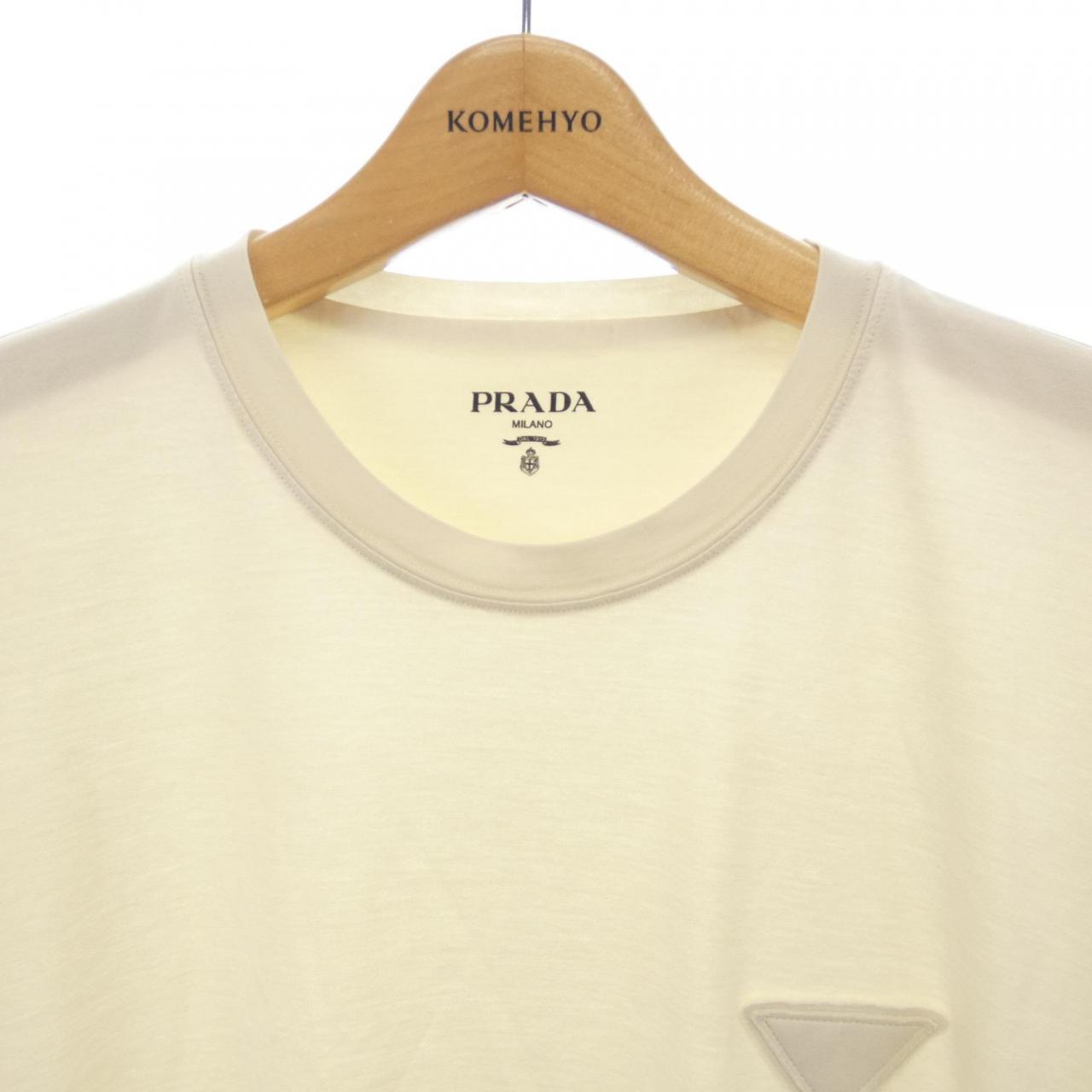 プラダ トライアングルロゴ コットンTシャツ