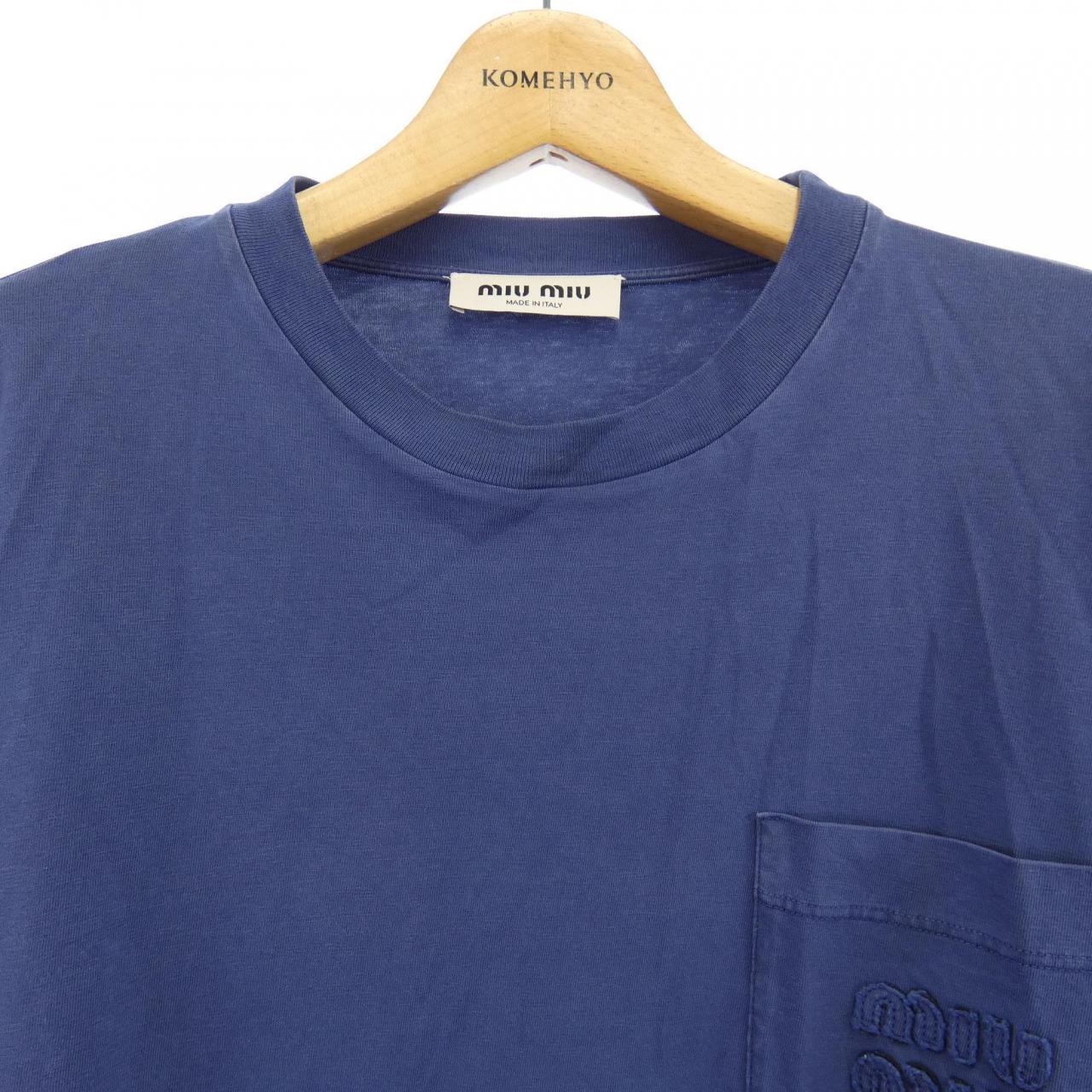 ミュウミュウ ガーメントダイジャージー Tシャツ