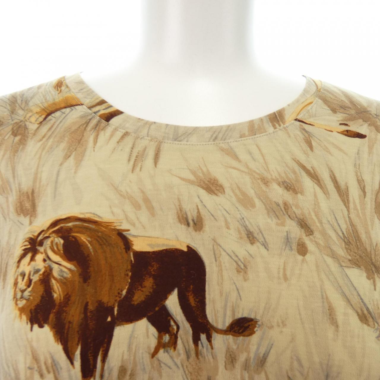 エルメス LIONS DANS LA SAVANE コットンTシャツ