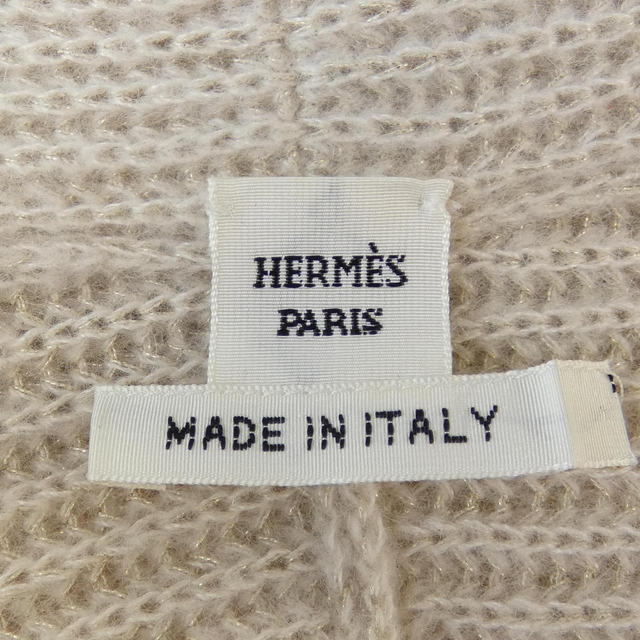 エルメス LES TAMBOURS FINESSE カシミヤ混 ロング カーディガン