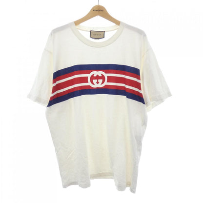 グッチ インターロッキングGストライプ プリント コットン Tシャツ