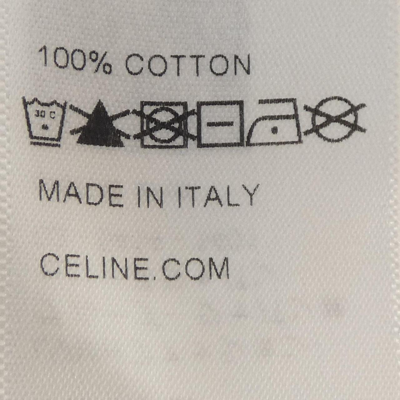 セリーヌ CELINEプリント コットンクロップドTシャツ