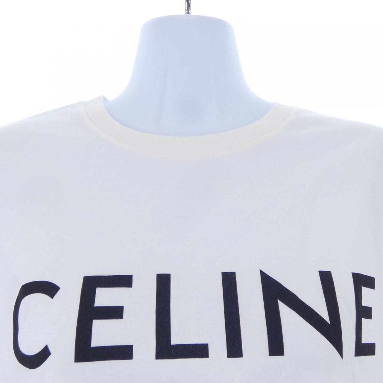 セリーヌ CELINEプリント コットンクロップドTシャツ