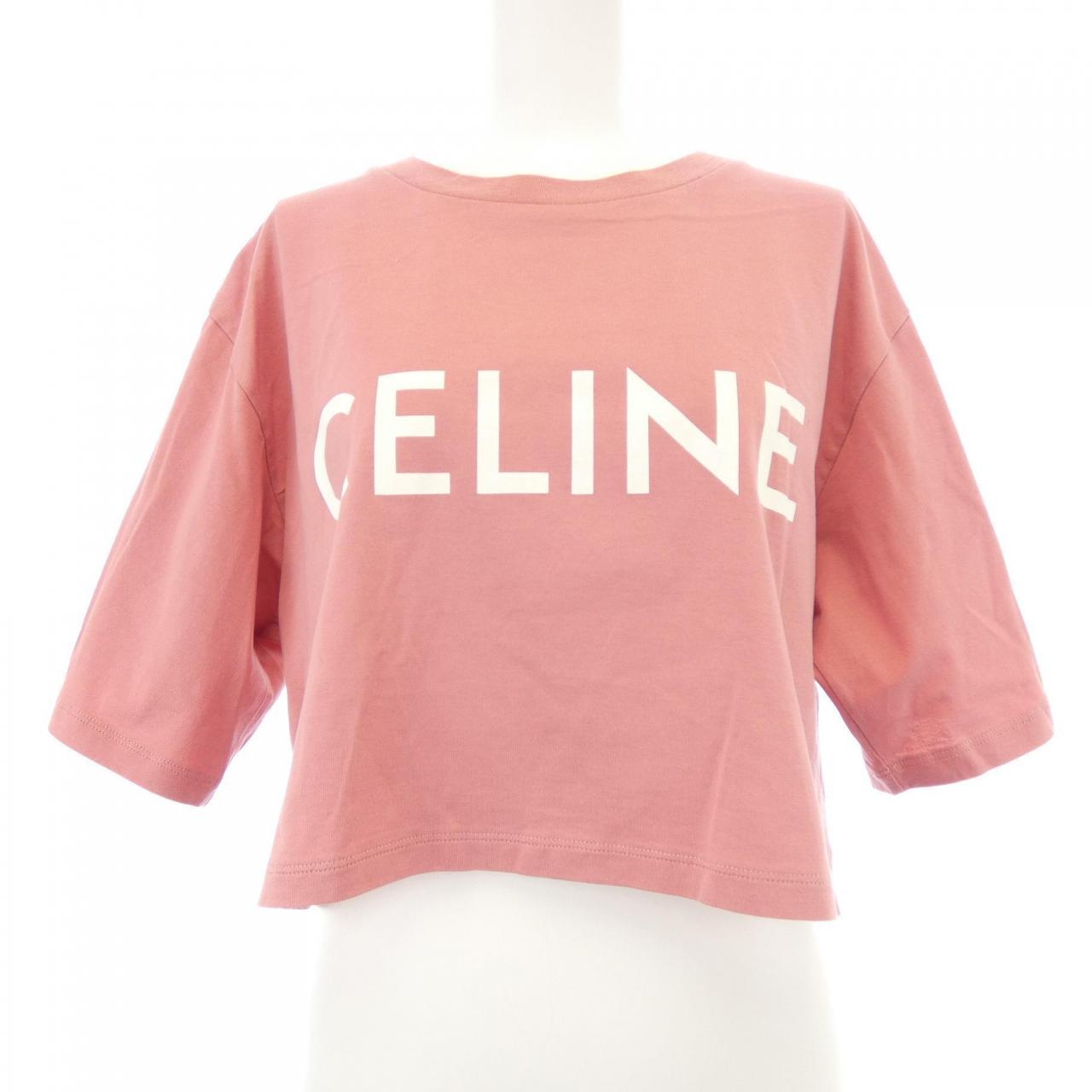 セリーヌ CELINEプリント コットンクロップドTシャツ
